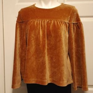 Madewell Texture & Thread Corduroy Gold Women's Swing Top - Size Medium